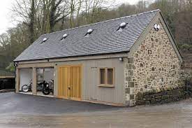 Maybe you would like to learn more about one of these? Bespoke Timber Garage From Scotts With Storage Space And Stone Cladding Timber Garage Stone Shed Wooden Garage