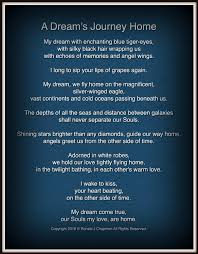 Now you've secured a life bond, you've said your i do's. A Dream S Journey Home Poem By Ronald Chapman Poem Hunter