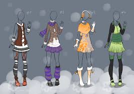 I've noticed that anime clothing folds tend to be quite sharp and 'unnatural'. Winter Outfit Designs For Sale 1 4 By Nahemii San On Deviantart Cute Winter Outfits Anime Outfits Pretty Winter Outfits