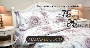 madame coco da bu hafta 100 pamuk saten nevresim takimlarimiz cift kisilik 99 99 tl tek kisilik 79 99 tl keyifli alisverisl nevresim takimlari nevresim cift