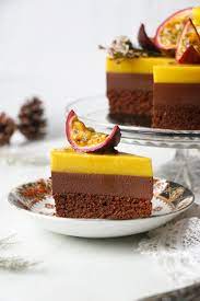 Chocolate Passion Fruit Entremet Cake Vegan Gluten Free Nirvana Cakery Recipe Passion Fruit Mousse Passion Fruit Cake Chocolate Dessert Recipes