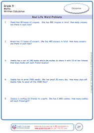 grade 5 word problems in division worksheets