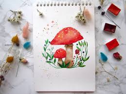 bu mantari yaparken cok eglendim arada boyle minik resimler yapmak rahatlatiyor stpetersburgwatercolors wa watercolor paintings painting watercolor