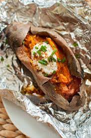 Baked Sweet Potatoes On The Bbq Recipe Cooking Sweet Potatoes Grilled Sweet Potatoes Bbq Potatoes