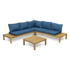 Check spelling or type a new query. Noble House Arlington 4 Piece Outdoor Acacia Wood Sectional Sofa Set In Teal 310326