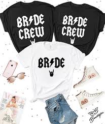 Rock Bride T Shirt Heavy Metal Bride Bridesmaid T Shirts Etsy Bridal Party Tops Bridesmaid Tshirts Rocker Wedding