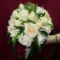 Bouquet de mariée sac, noir et blanc. Bouquet Mariee Roses Saumon