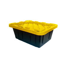 Hdx 5 Gal Heavy Duty Storage Bin Black Yellow In 2020 Heavy Duty Storage Bins Storage Yellow Storage