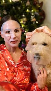 Masking with my Bestie 🧖🏻‍♀️🐾🤍, We’re treating ourselves to the  luxurious @lemieux BioCell+ Mask for a hydrating & firming experience! 🌟,  What’s your favorite sheet mask to reach for?, ., ., ., ...