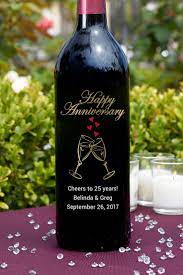 Great Anniversary Gift Idea A One Of A Kind Custom Etched Bottle Of Wine From Etching Expressions Anniversary Wine Bottles 25th Anniversary Gifts Wine Bottle