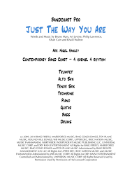 Download Just The Way You Are D 8pc Funk Rock Band Chart