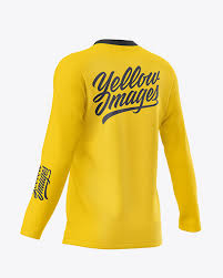 Download Men S Long Sleeve T Shirt Back Half Side View In Apparel Mockups On Yellow Images Object Mockups