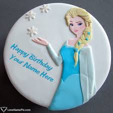 Birthday Cake With Name Generator For Boy Write Name On Princess Elsa Birthday Cake For Girls Picture Birthday Wishes Cake Birthday Cake Writing Happy Birthday Cake Images