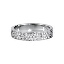 Cartier Love Wedding Band Diamond Paved 18 Karat White Gold Ring Cartier Love Wedding Band Cartier Love Ring Diamond Cartier Love Ring