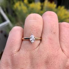 Classic Vintage Marquise Diamond Solitaire Yellow Gold Engagement Promise Wedding Ring Yellow Gold Engagement Marquise Diamond Diamond