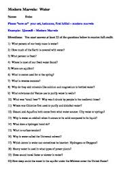 Question Sheet For Modern Marvels Water Dvd By Bio Mom Tpt