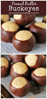 Peanut Butter Buckeyes Recipe Step By Step These Delicious Little Bites Are Loaded With That Choco Buckeyes Recipe Peanut Butter Buckeyes Party Food Dessert