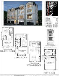 Four Story Townhouse Plan E2088 A1 1 Town House Floor Plan Brownstone Homes House Floor Plans
