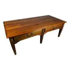 The table has a swirl design around the drawer and a small shelf below. Nice Broyhill Rustic Country Knotty Pine Coffee Table W 2 Drawers Ebay