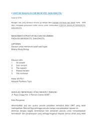 Nak beli apa eh mak kat kampung? Contoh Makalah Monokotil Dan Dikotil