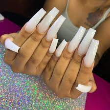 Illxlo Beyondbasicbreeana Long Acrylic Nails White Acrylic Nails Square Acrylic Nails