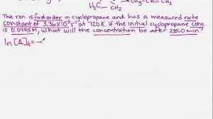 Usually in calculating first and second order kinetics, we use the value of concentration. Find The Concentration After A Certain Time In A First Order Reaction Youtube