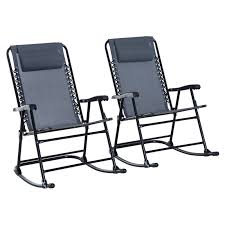 Outsunny Mesh Outdoor Folding Outdoor Rocking Chair Set Of 2 Rocking Chair Set Folding Rocking Chair Outdoor Rocking Chairs