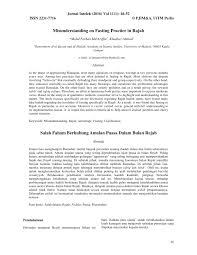 Barang siapa berpuasa pada bulan rajab sehari, maka laksana ia puasa selama sebulan, bila puasa 7 hari maka ditutuplah untuknya 7. Pdf Misunderstanding On Fasting Practice In Rajab