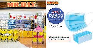 Get started in less than 1 minute Get 14 Discount On Mr Diy 3 Ply Face Masks At Only Rm59 Starting From 8th April 2020 Johor Foodie