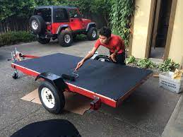 Capacity utility trailer, 40 x 49. Harbor Freight Trailer With Deck Concrete Restore 10x Rust Oleum Textured Paint Tinted Black 1 Gallon This Is Trailer Deck Utility Trailer Kayak Trailer