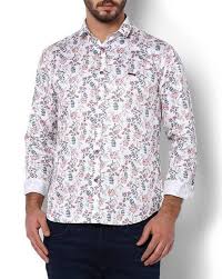 floral print slim fit cotton shirt