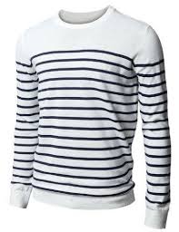 Black And White Striped Sweater Mens H2h Mens Striped Crewneck Sweater Kmt10 Ivory L Men Sweaters Men Sweater Mens Striped Sweater Mens Stripes