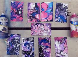 Set aside on top of your parchment paper or newspaper to dry. Marble Painting Diy Painting Inspired