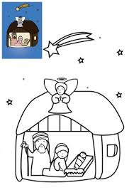 Chaque livre de coloriage comprend 4 à 10 coloriages gratuits. Coloriage De Noel La Creche De Noel Avec Un Ange A Imprimer Gratuitement Pour Les Enfants A Imprimer Gratuitement