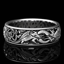 Sterling Silver Celtic Dragon Ring Womens Wedding Band Mens Etsy Dragon Jewelry Celtic Knot Ring Womens Wedding Bands