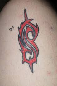 The black side is the yin, while the white side is the yang. Small Red Color Slipknot Logo Tattoo By Amayakuroi