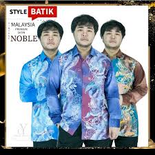 Malaysian batik is batik textile art in malaysia, especially on the east coast of malaysia (kelantan, terengganu and pahang). Cy Cy1005 Kemeja Batik Lelaki Malaysia Vintage Satin Batik Shirt Formal Wear Wrinkle Free Long Sleeve