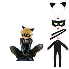 Deguisement Chat Noir Costume Halloween Cosplay Chat Noir Avec Accessoire Masque Queue Oreille Cdiscount Jeux Jouets