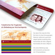 Die bestellung von bis zu 3 musterkarten ist kostenlos. Tickethullen Fur Einladungskarten Hochzeit Als Flugticket 1001karte