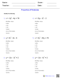 Algebra 2 Worksheets Conic Sections Worksheets Algebra Quadratics Solving Quadratic Equations