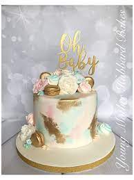 Baby Shower Cakes Neutral Babyshowercakesneutral In 2021 Blue Baby Shower Cake Pink Baby Shower Cake Shower Cakes
