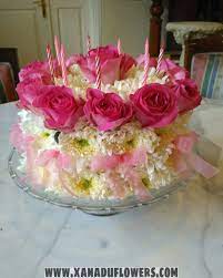 Think about the kind of cake you're making when you pick out flowers to decorate it. Birthday Cake Made Of Roses And Chrysanthemums Xanadu Flowers