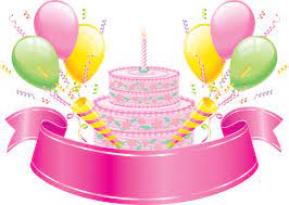 Pin By Abba On Szuletesnap Nevnap Happy Birthday Clip Art Balloon Ribbon Birthday Background