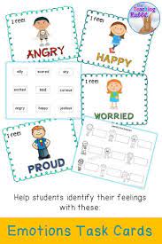 Help Your Kindergarten And First Grade Students Identify Their Feelings With These Emotions Task Cards Good For Dram Drama Activities Teaching Teaching Drama