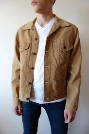 Vintage 1960s 70s Levi S Trucker Jacket Men S Tan Corduroy Jean Jacket Trucker Jacket Mens Jackets Jackets