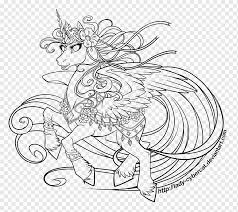Seni Garis Putri Celestia Menggambar Seni Digital Putri Unicorn Putih Monokrom Kepala Png Pngwing