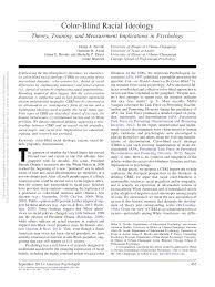Pdf Color Blind Racial Ideology Theory Training And Measurement Implications In Psychology