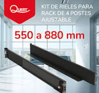 Kit de Rieles Ajustables para UPS para Racks de 4 Postes (2U, 550–880 mm,  60 kg)