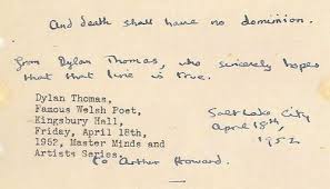 Graphology Forum View Topic Handwriting Of Dylan Thomas Dylan Thomas Quotations Welsh Words