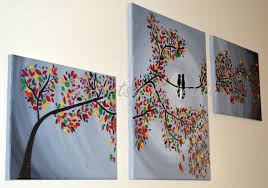 You can use three key ways to successfully paint on multiple canvases within a single artistic piece. Lovebirds On A Tree Multi Canvas Textured Painting Artsy Appetite
